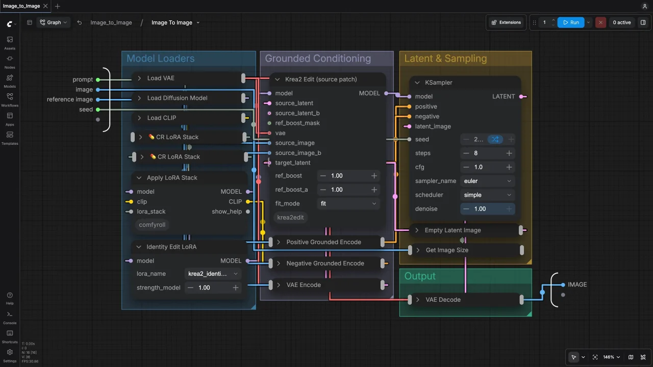 ComfyUI node graph included in Image Pack