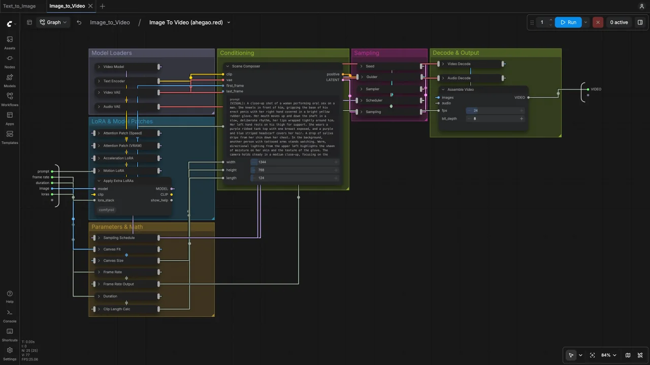 ComfyUI node graph included in Video Pack